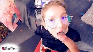 Perfect Teen Deepthroat and Fast Fucking after Watching Video